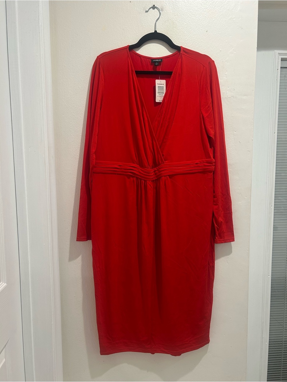 TORRID Red Wrap-Front Sheath Dress